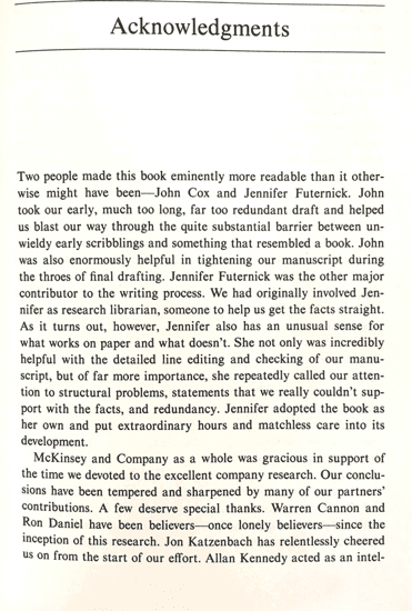 book acknowledgements